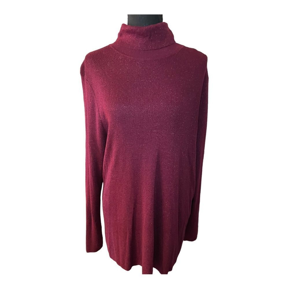 RSVP by Talbots Shimmer Turtleneck | Bordeaux Burgundy | NWT - Picture 6 of 10